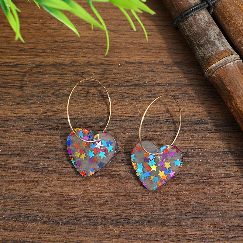 Wholesale Acrylic Transparent Heart Earrings,  Sweet Style,  Valentine' s Gift,  Jewelry Accessory