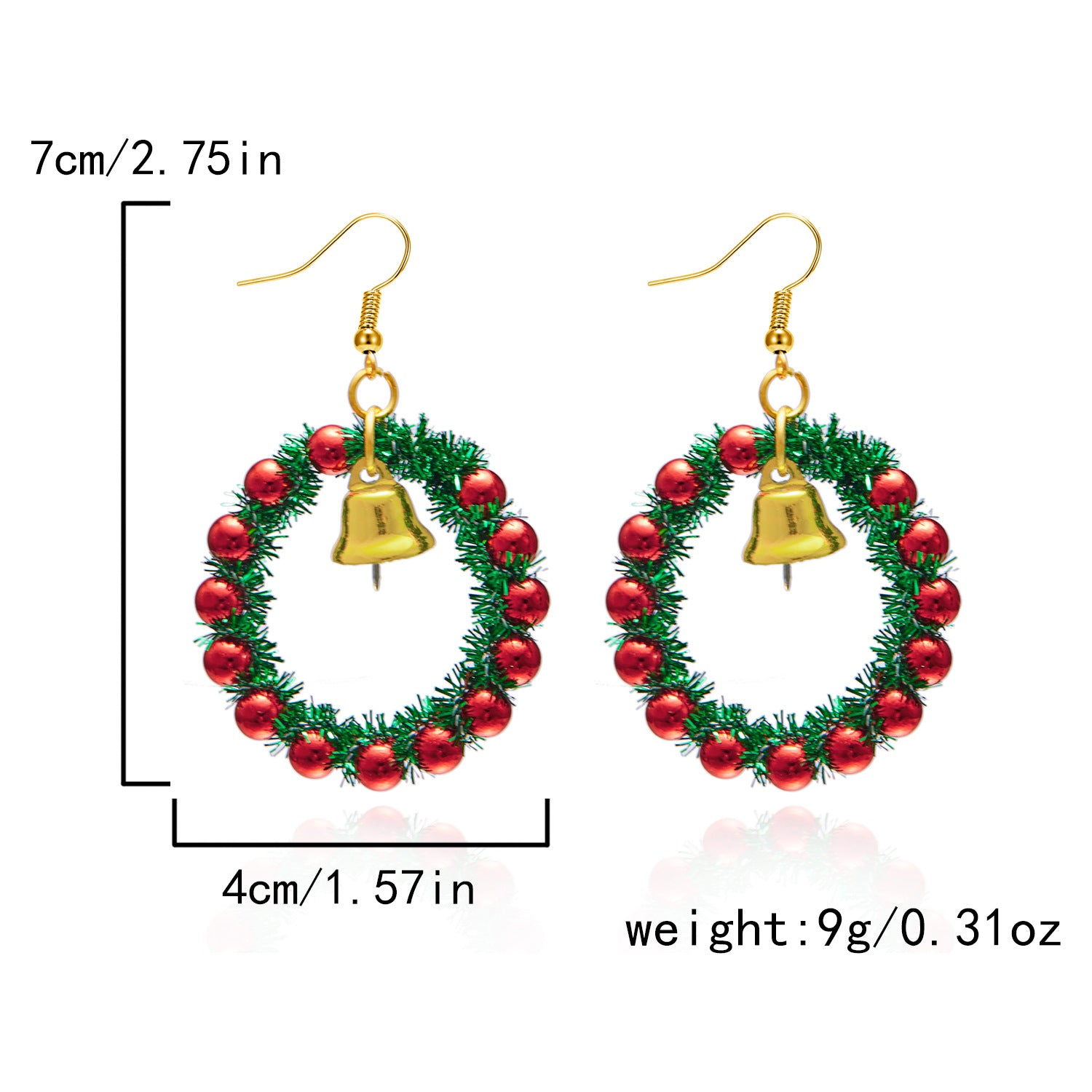 Wholesale Christmas Tree Bow Wreath Bell Earrings