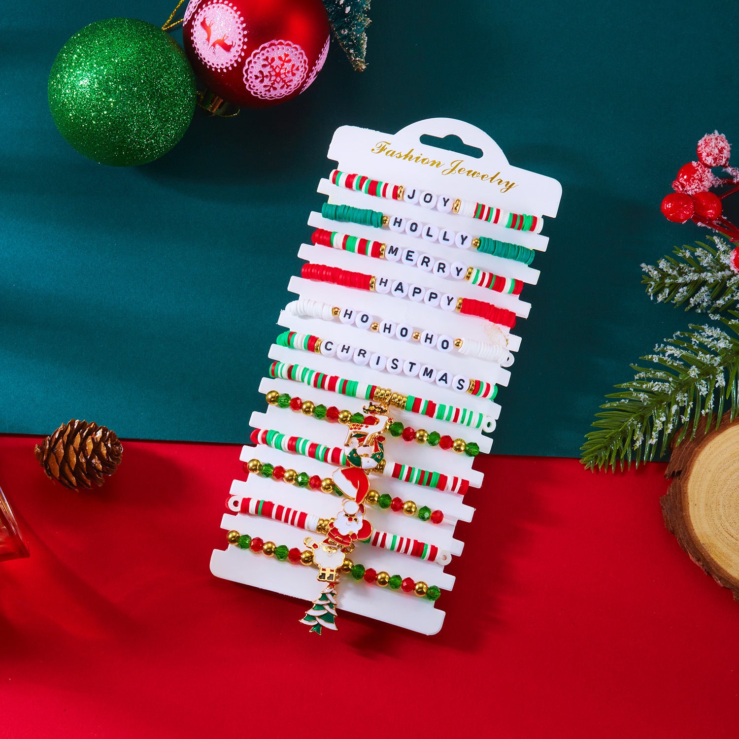 Wholesale Christmas Multi-layer Soft Ceramic Elk Bracelet Set