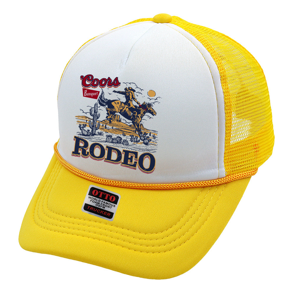 Wholesale Trucker Hat Denim Print Sponge Mesh Cap Baseball Cap ACC-HT-HaiPu015