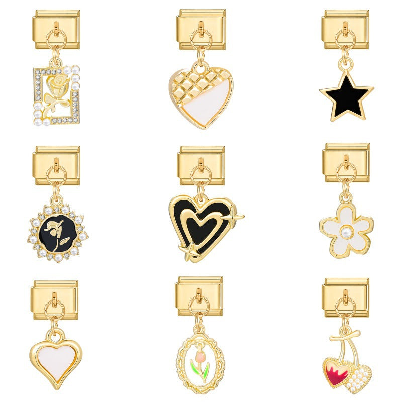 Wholesale Italian Charm Bracelet 9mm DIY Splicing Creative Pendant Stainless Steel Composable Bracelet