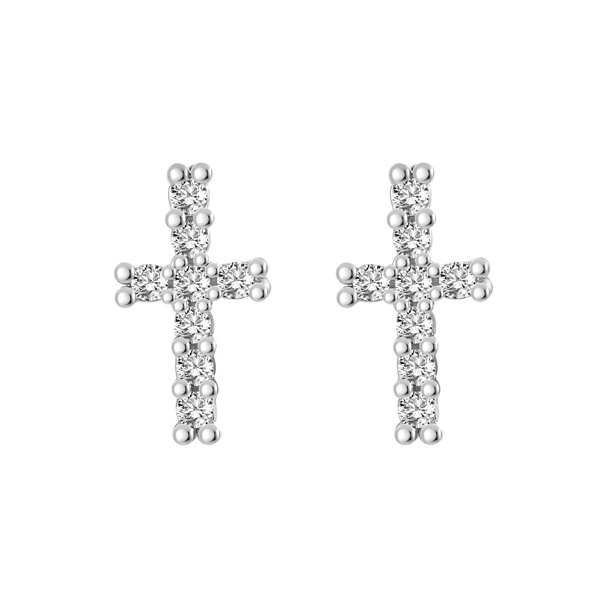 Wholesale S925 earrings ear bone full diamond zircon cross earrings