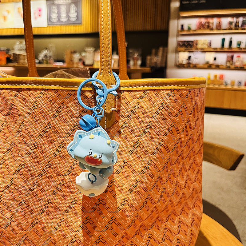 Wholesale Cartoon Dinosaur Holding Egg PVC Soft Keychain ACC-KC-HangLi002