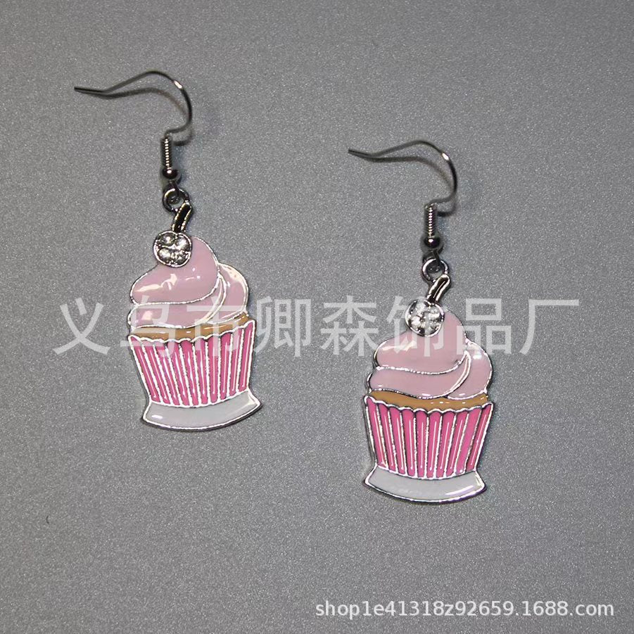 Wholesale red rose design pendant earrings