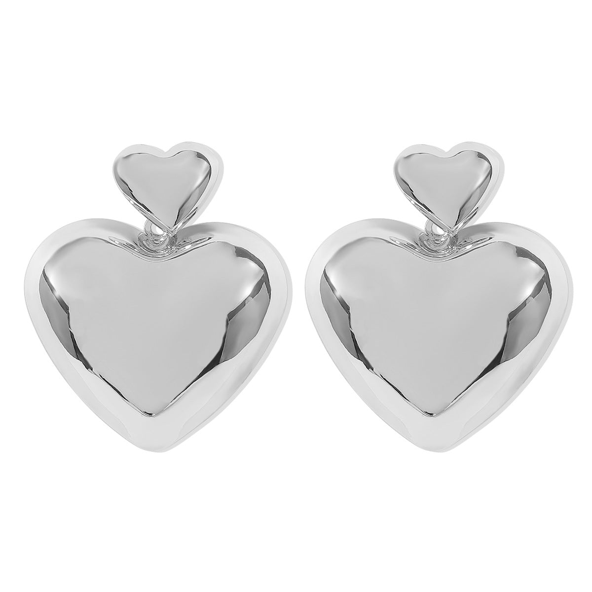 Wholesale  Valentine's Day personality three-dimensional smooth love earrings