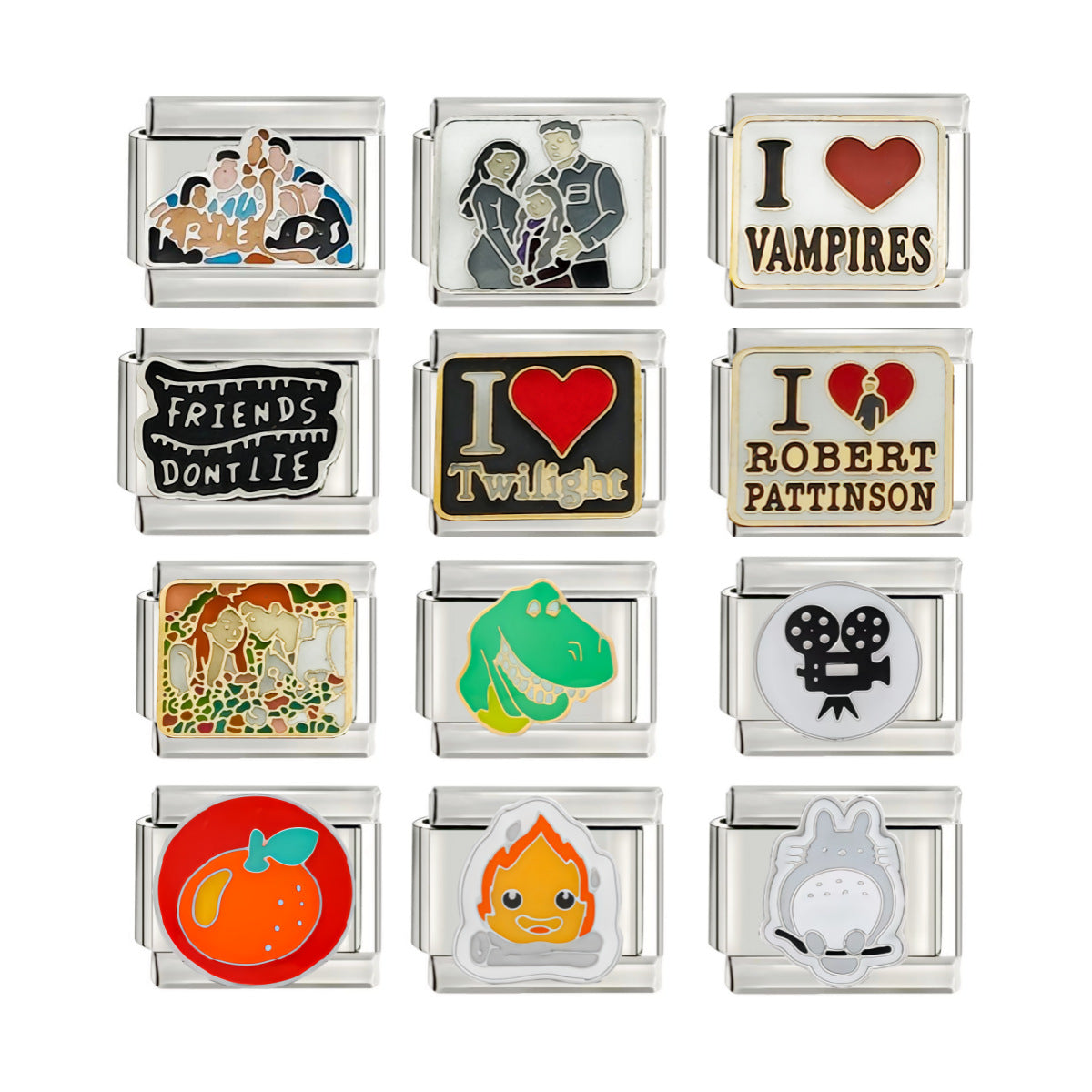 Wholesale  Italian Charm Starter Bracelets DIY square Single Section Creative Stainless Steel Composable Bracelet