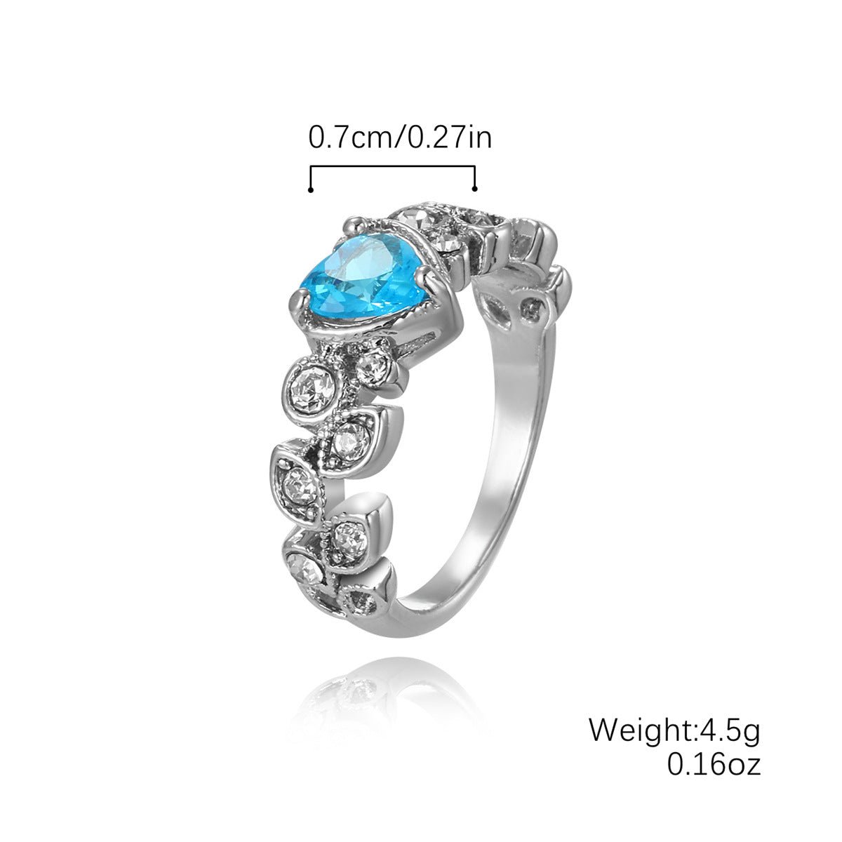 Wholesale Creative Love Zircon silver Ring