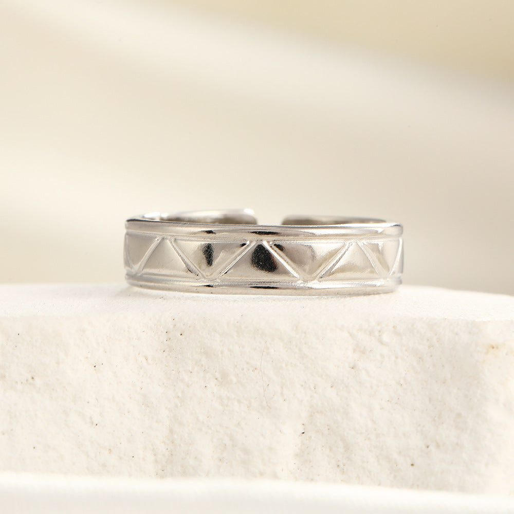 Wholesale Stainless Steel  Irregular Ring Line Ring Hollow Rings  ACC-RS-TaiMei006