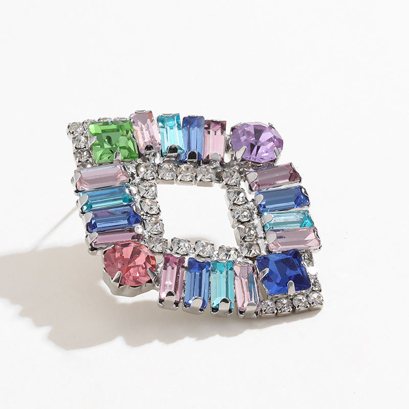 Wholesale Copper Colorful High End Glass Diamond Earrings ACC-ES-KJ020