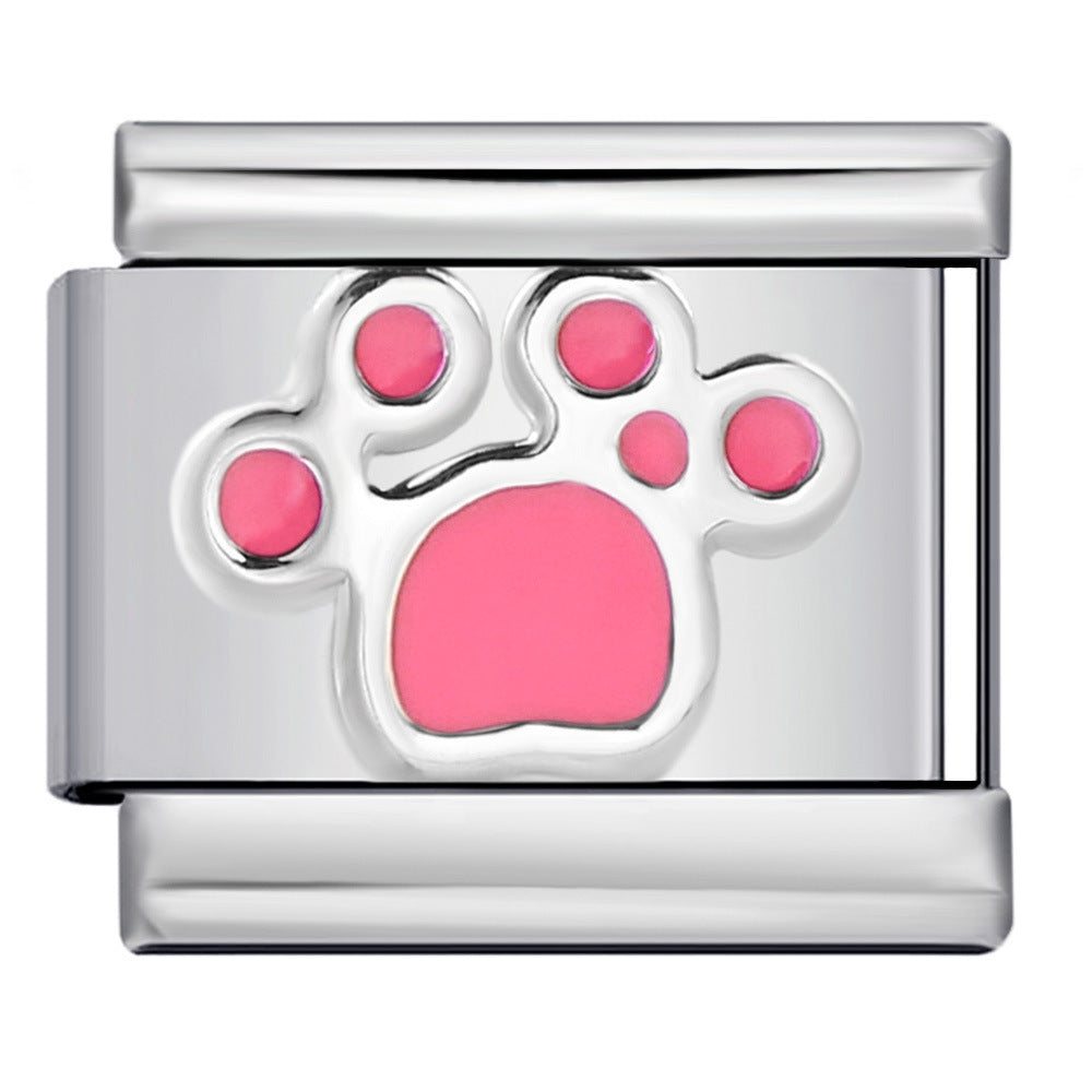 Wholesale Italian Charm Bracelet 9mm DIY Splicing Removable Cat Claw Stainless Steel Composable Bracelet