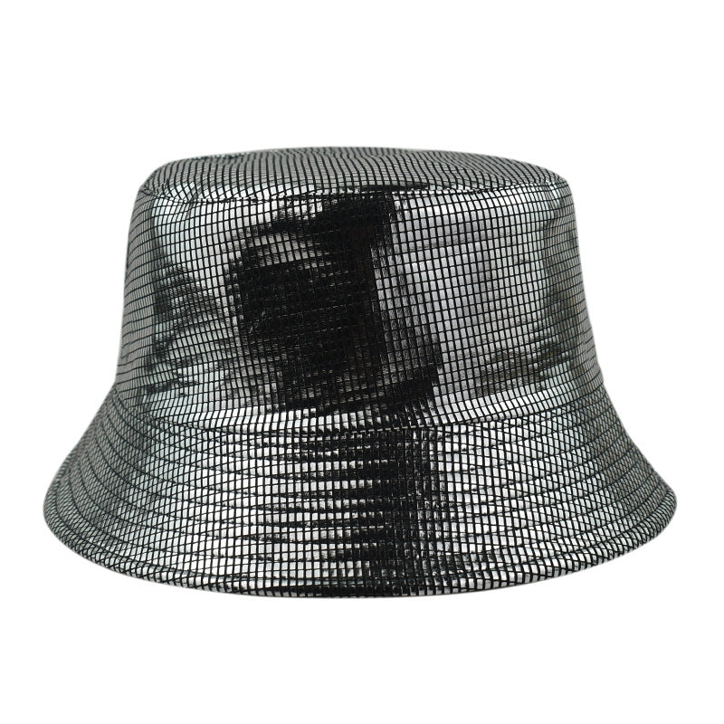 Wholesale  Fashion Rainbow Colorful Gold and Silver Fish Scale Basin Hat