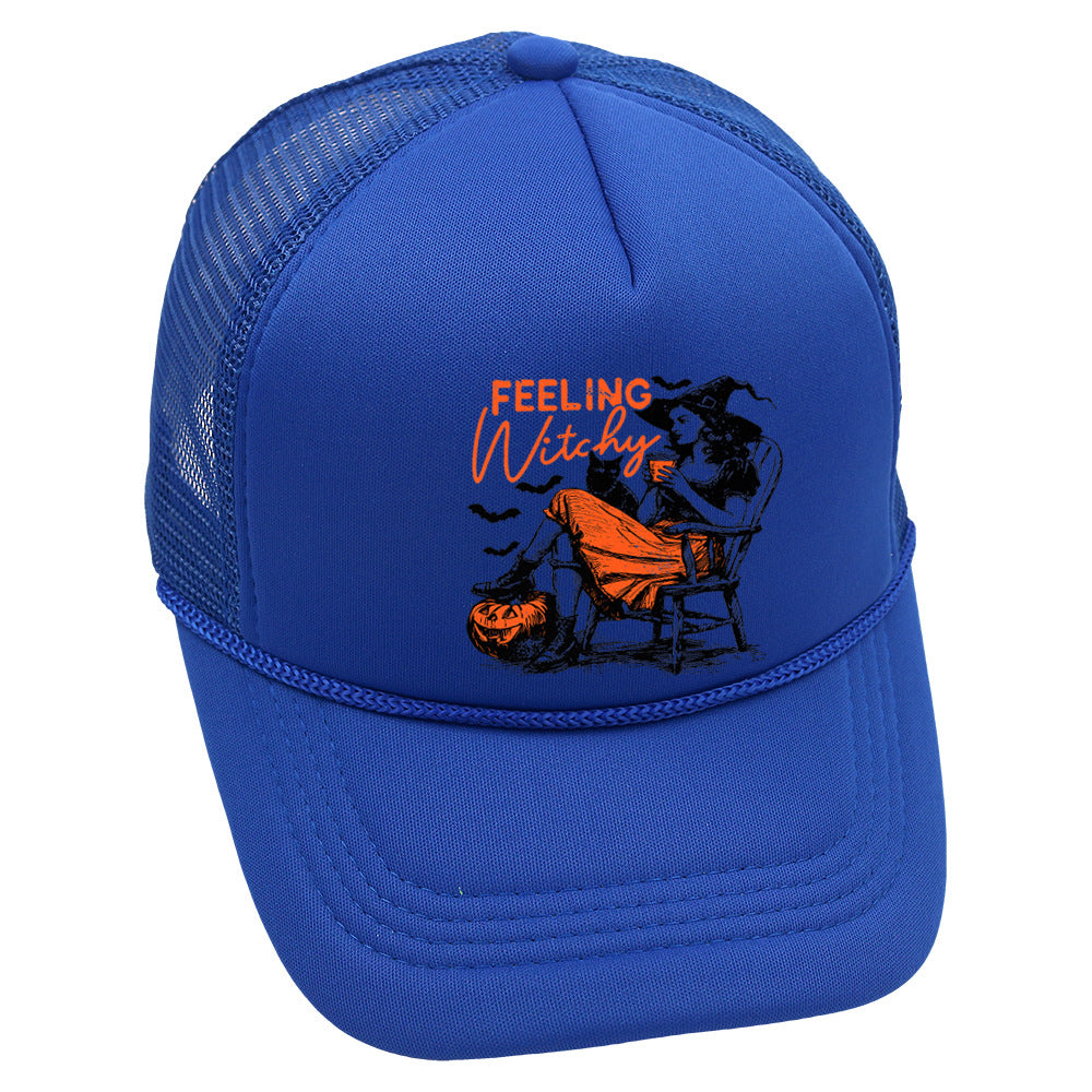 Wholesale Trucker Hat Halloween Pumpkin Witch Baseball Cap Printed Mesh Cap ACC-HT-HaiPu014