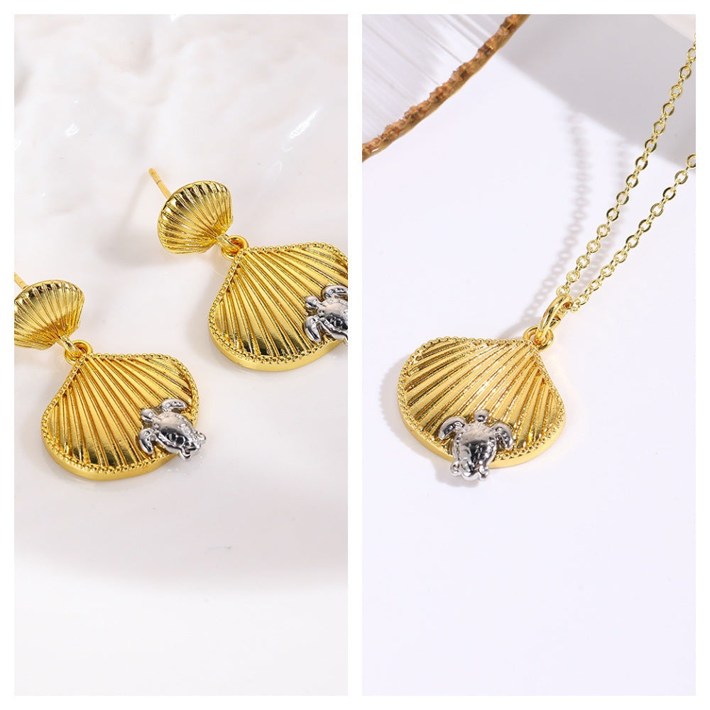 Wholesale  Pearl Starfish Turtle Scallop Necklace