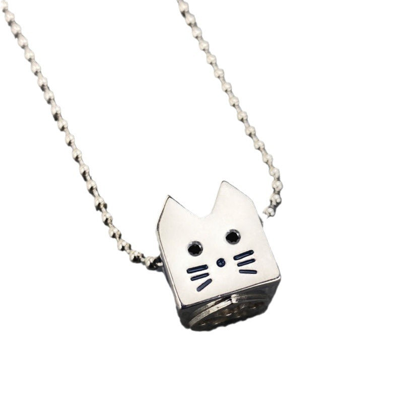 Wholesale  cute cartoon cat love drop oil seal design pendant necklace