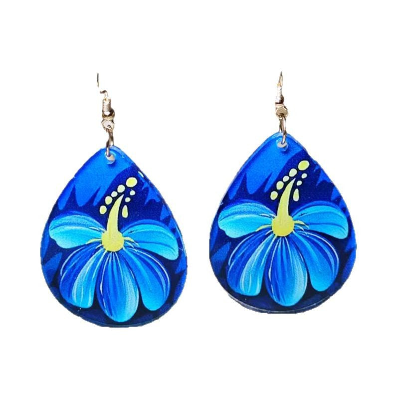 Wholesale Retro Ethnic Flower Acrylic Earrings