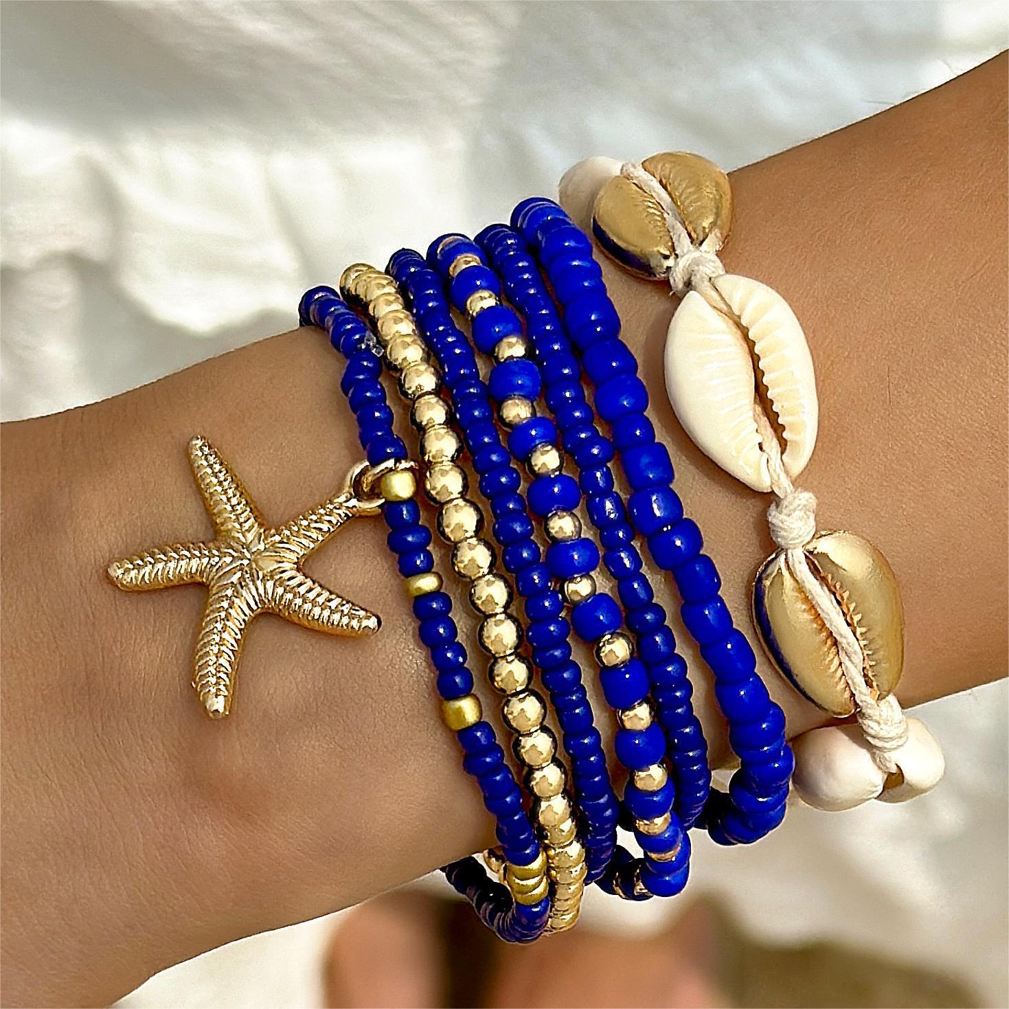 Wholesale  Bohemian Holiday Style Shell Beaded Braided Bracelet