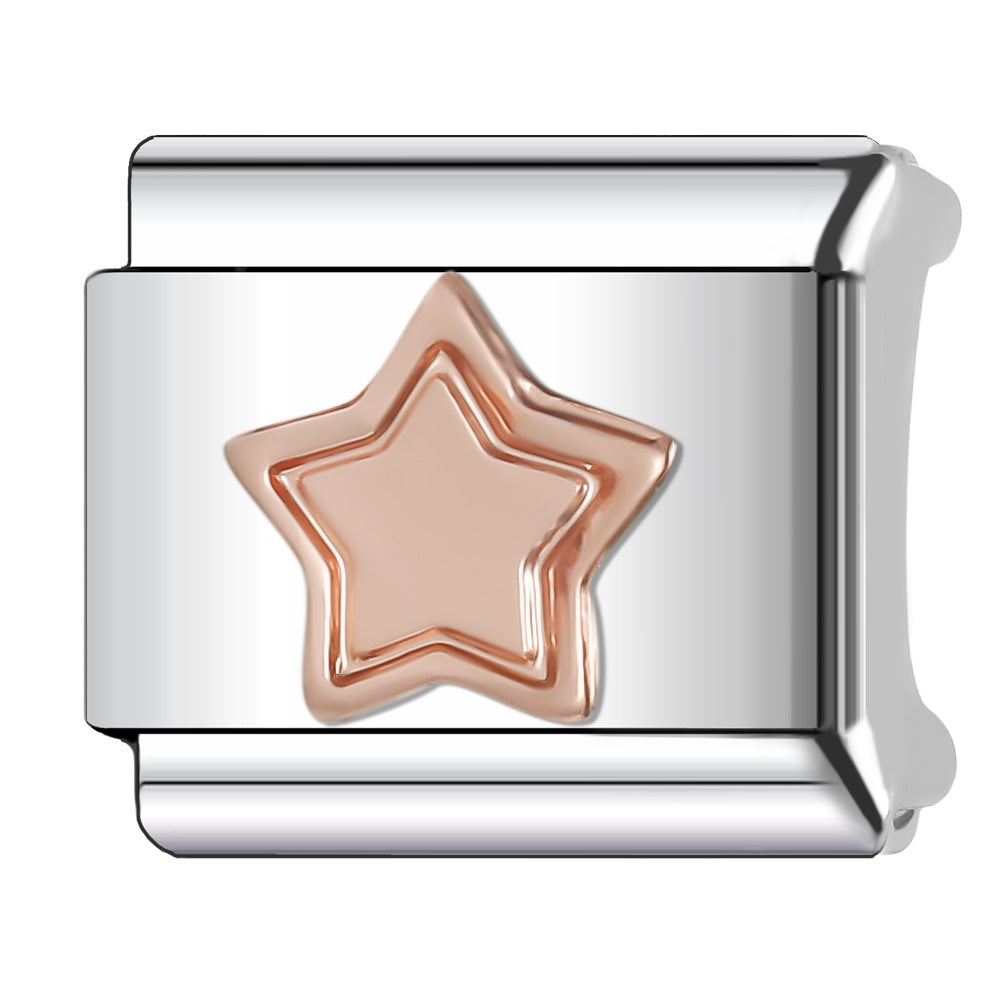 Wholesale Italian Charm Bracelet 9mm DIY Splicing Sun and Star Series Stainless Steel Composable Bracelet