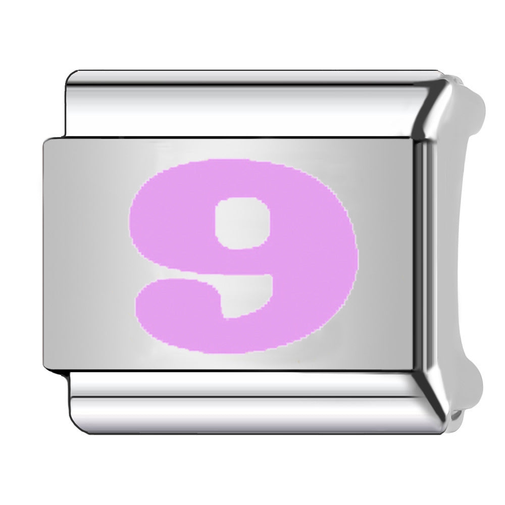 Wholesale  Italian Charm Bracelet 9mm DIY  pink   Creative Stainless Steel Composable Bracelet