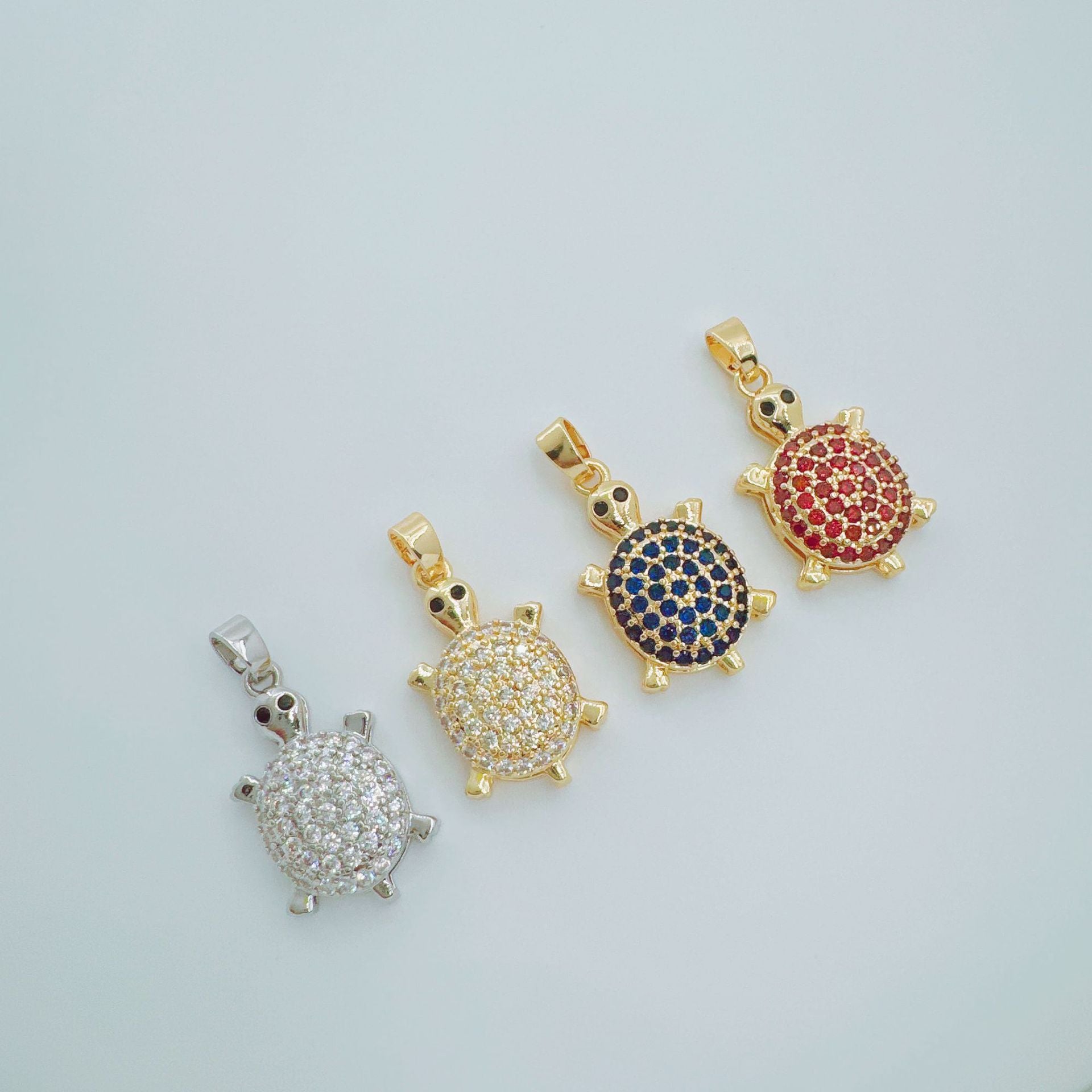 Wholesale Stylish Turtle Pendant Necklace Copper Crystal Chain Jewelry Ocean Theme Accessory for Resale