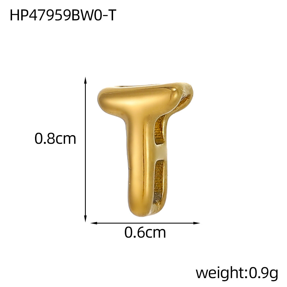 Wholesale Hollow small letters stainless steel plated 18K gold mini pendant