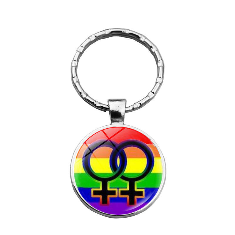 Wholesale Iridescent Gay Pride Metal Keychains