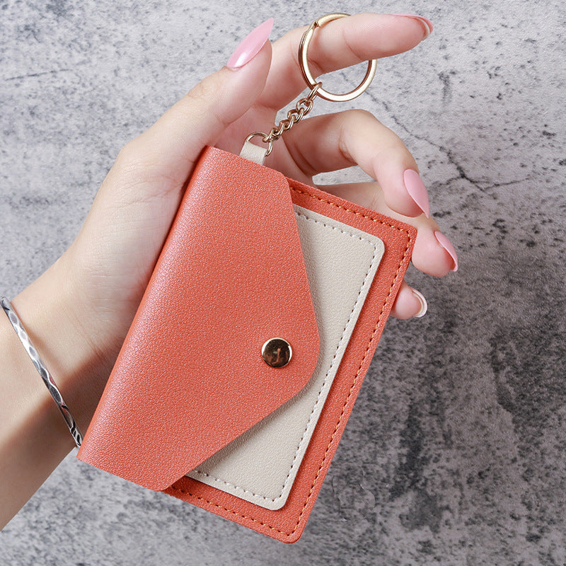 Wholesale Chic Women S PU Leather Short Wallet Powder Pink Solid Color Everyday Card Holder
