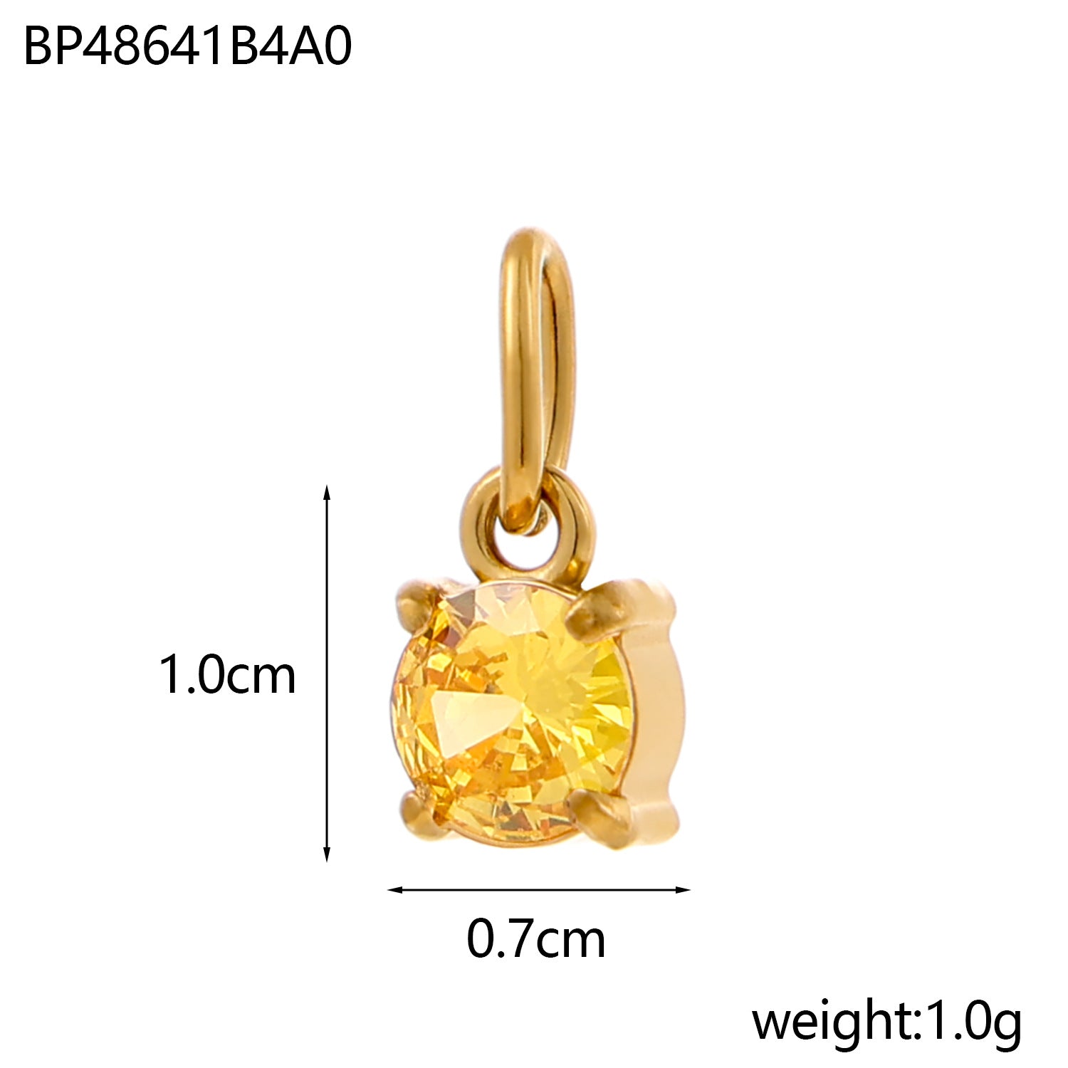 Wholesale DIY jewelry accessories stainless steel zircon round water drop zircon pendant