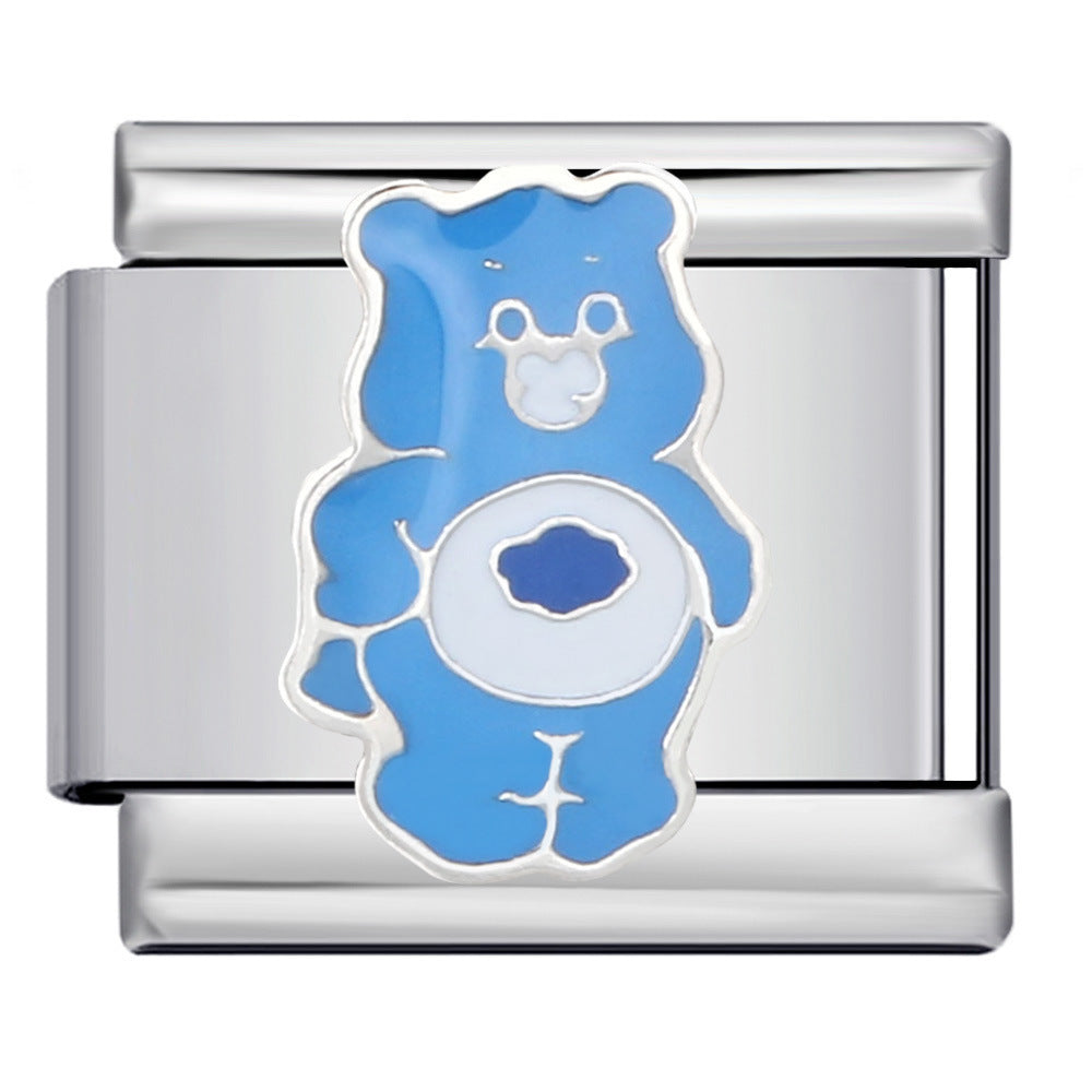 Wholesale Italian Charm Bracelet 9mm DIY Classic cute bear  Creative Stainless Steel Composable Bracelet