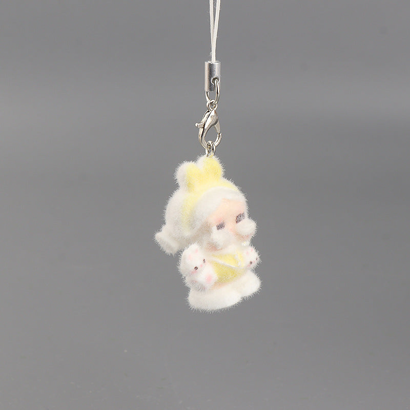 Wholesale Creative flocked  keychain