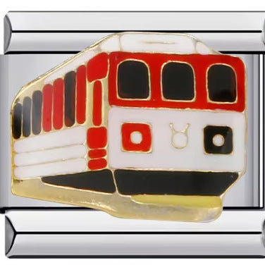 Wholesale 10pcs Italian Charm Bracelet 9mm DIY Splicing Removable Train School Bus Stainless Steel Composable Bracelet