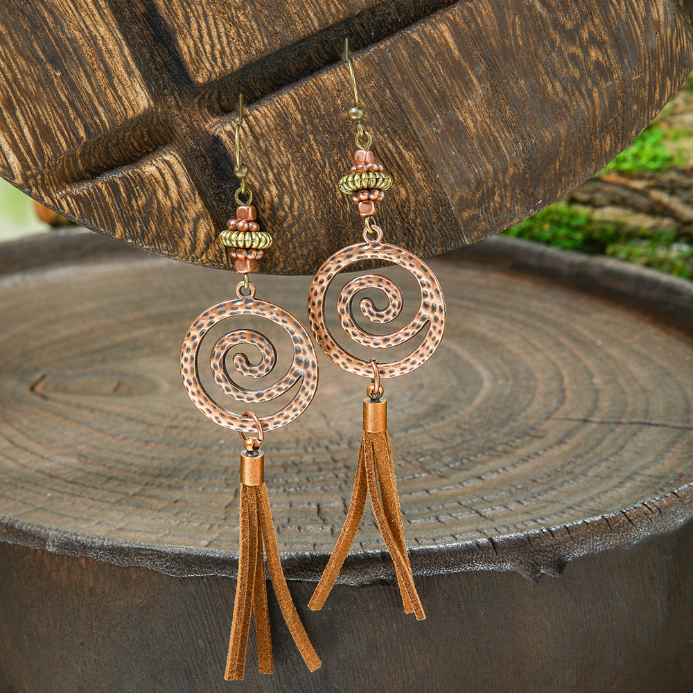 Wholesale Bohemian Geometric Tassel Earrings Zinc Alloy Jewelry Accessory