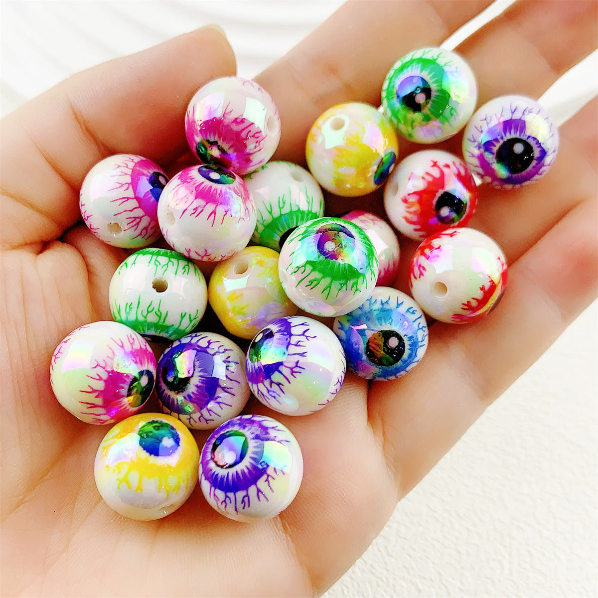 Wholesale 10pcs  colorful horror eyeball Focal Beads DIY Bead Accessories