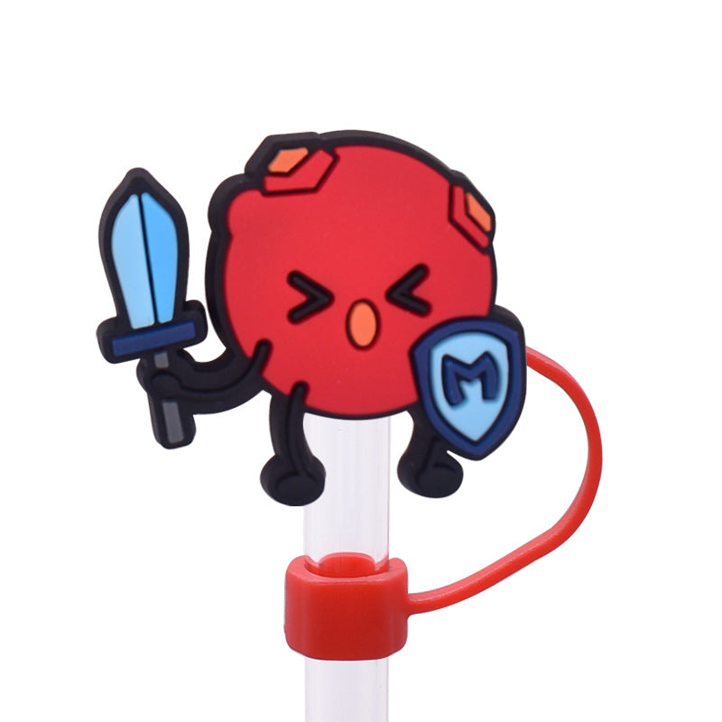 Wholesale Random 100pcs Cartoon Planet Series PVC Soft Straw Tube Cap