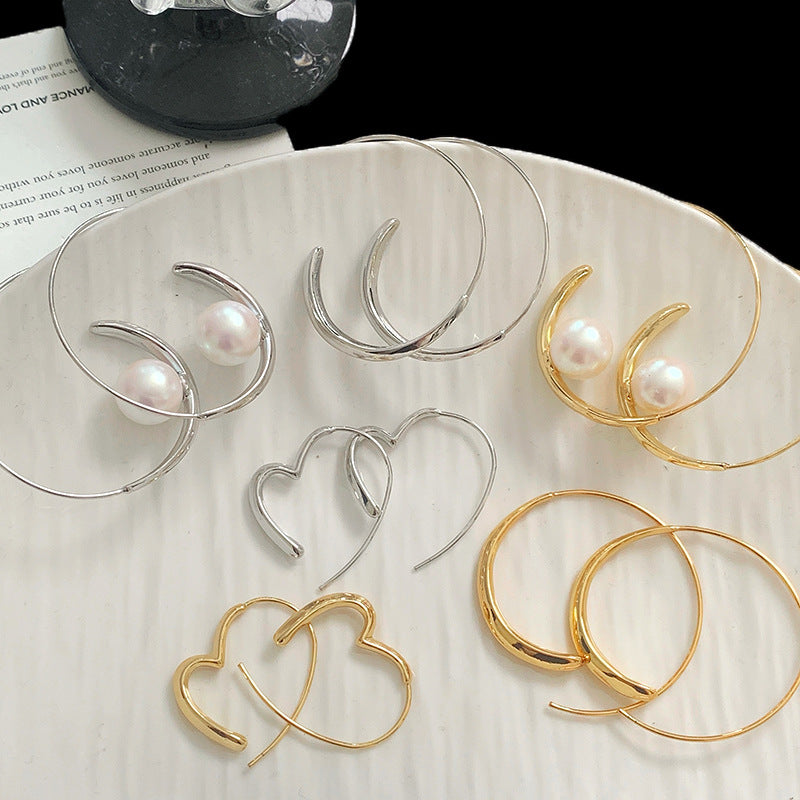 Wholesale hoop solid color glossy large earrings