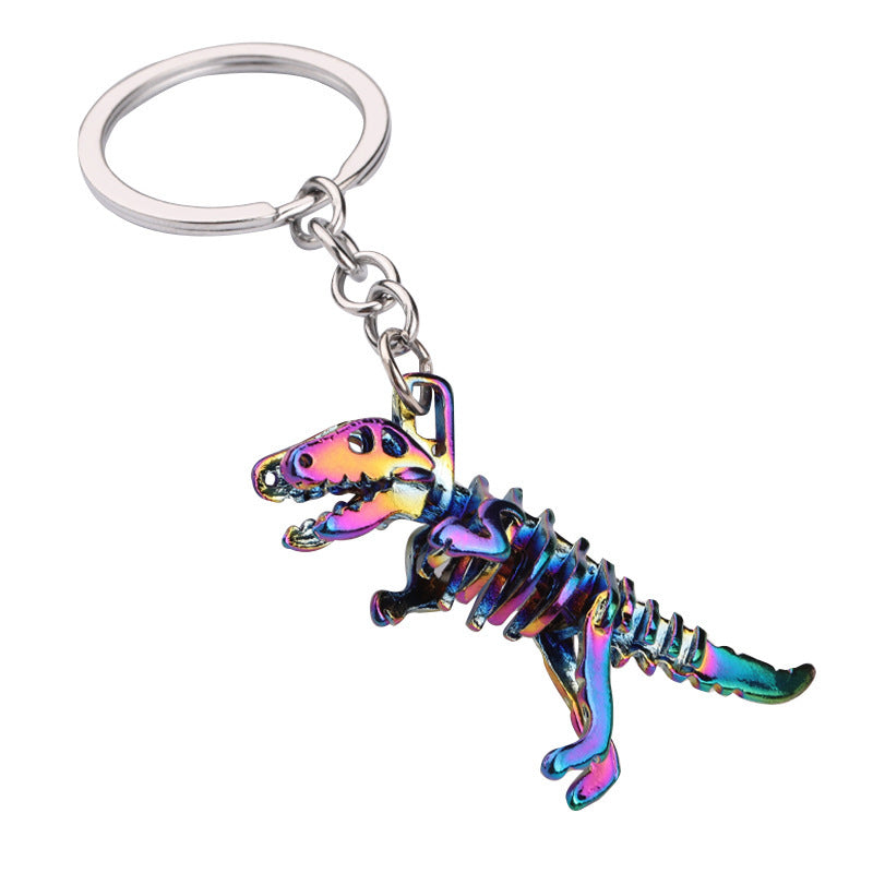 Wholesale Alloy Colorful Skull Dinosaur Keychain
