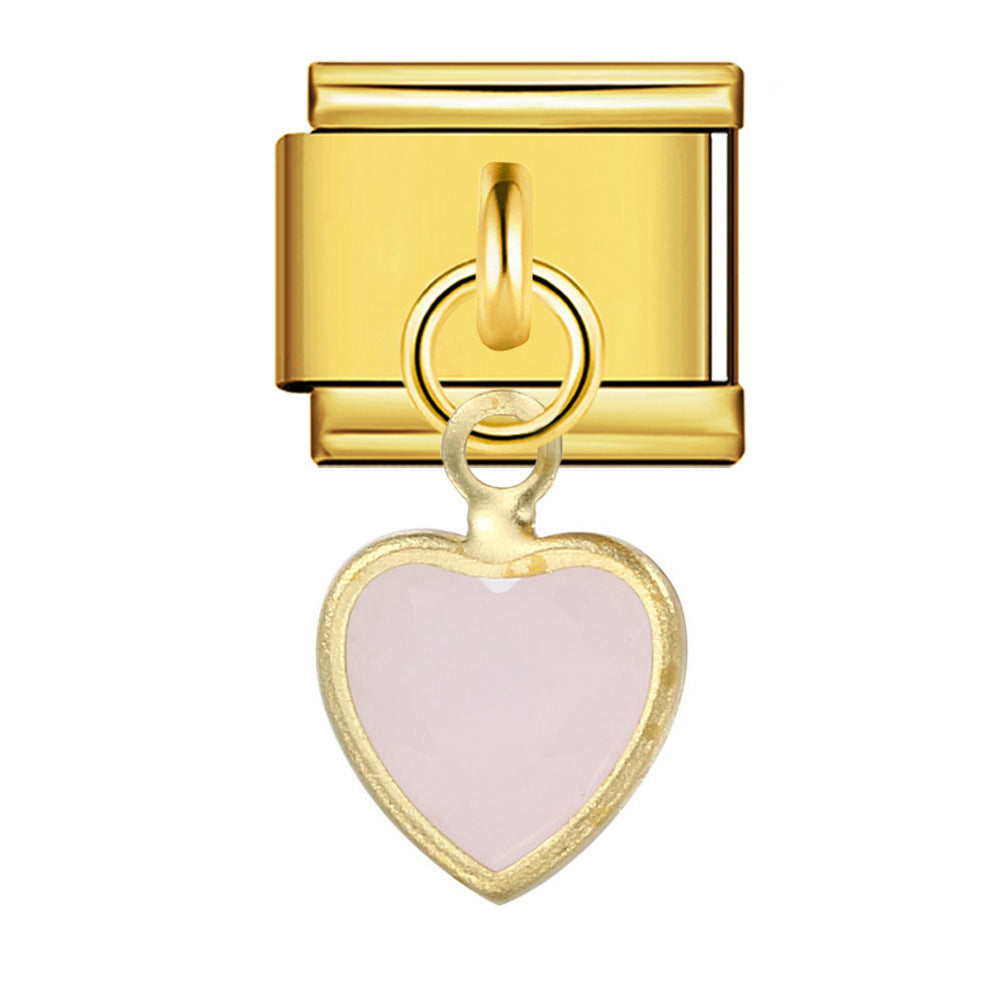 Wholesale Italian modular heart pendant  stainless steel DIY  bracelet