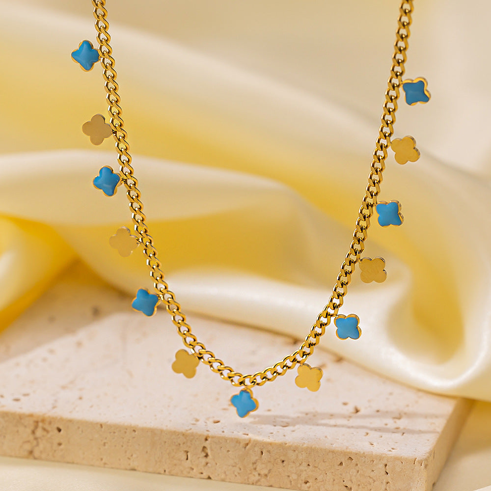 Wholesale Retro Irregular Titanium Steel Necklace Plated 18K Gold Multi-layered Necklace Gold Plated Necklace ACC-NE-Tais004