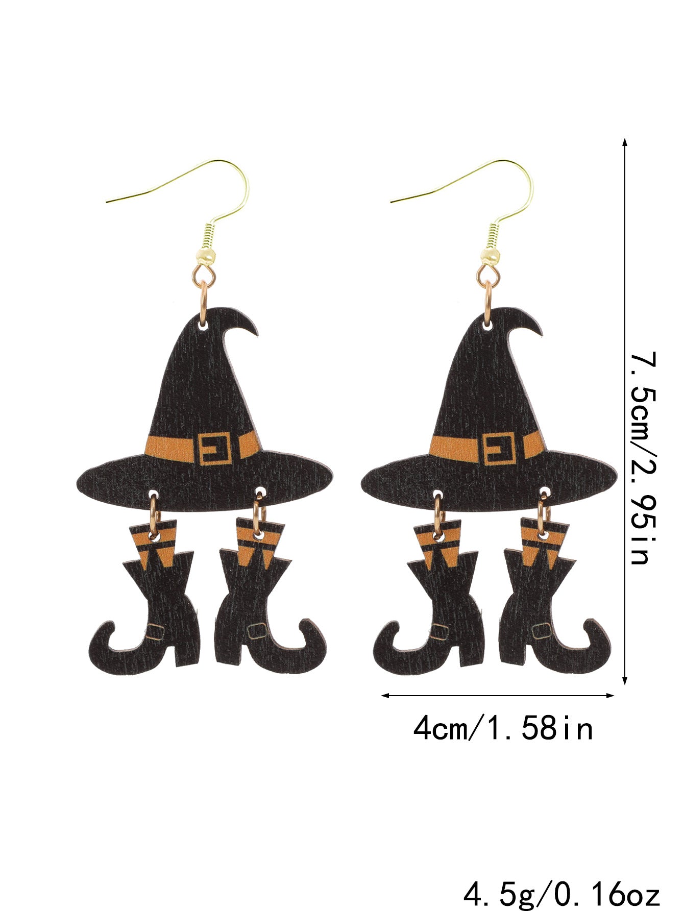 Wholesale Halloween wood chip earrings