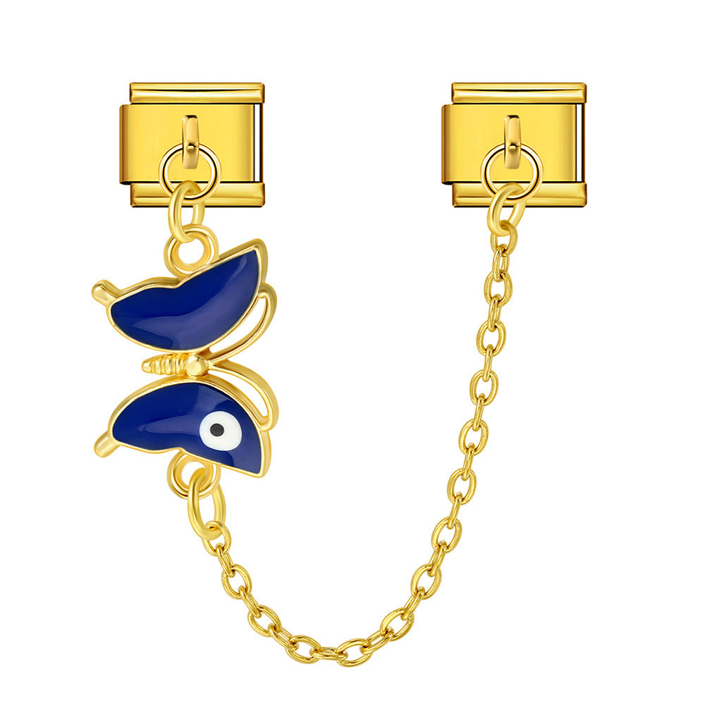 Wholesale  Italian Charm Bracelet 9mm DIY Devil' s Eye Hook Creative Stainless Steel Composable Bracelet