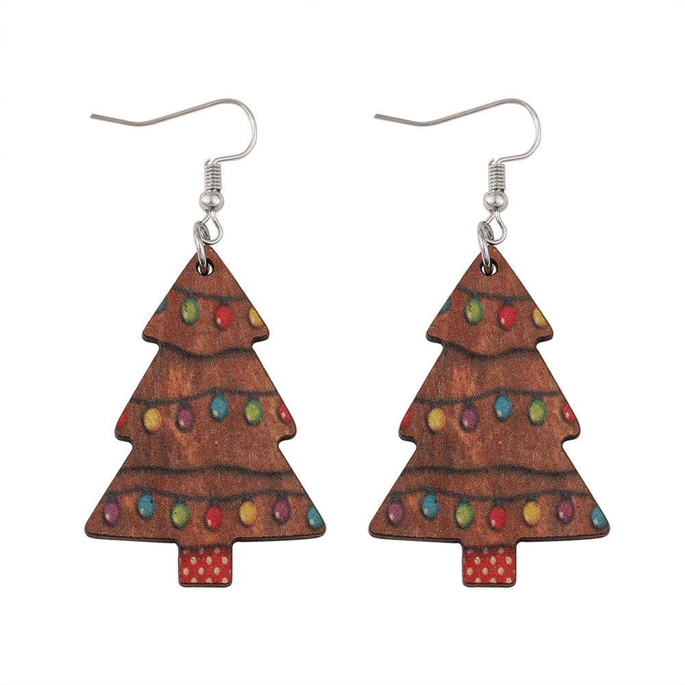 Wholesale Christmas lights Christmas tree pendant earrings