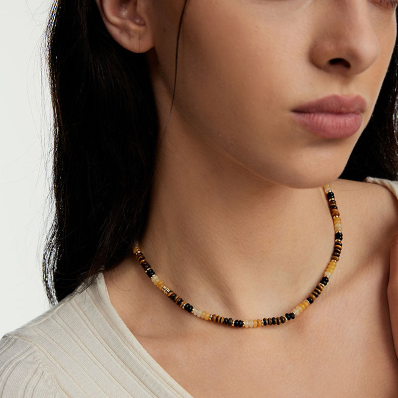 Wholesale Tiger Eye Stone Fortune Beaded Necklace