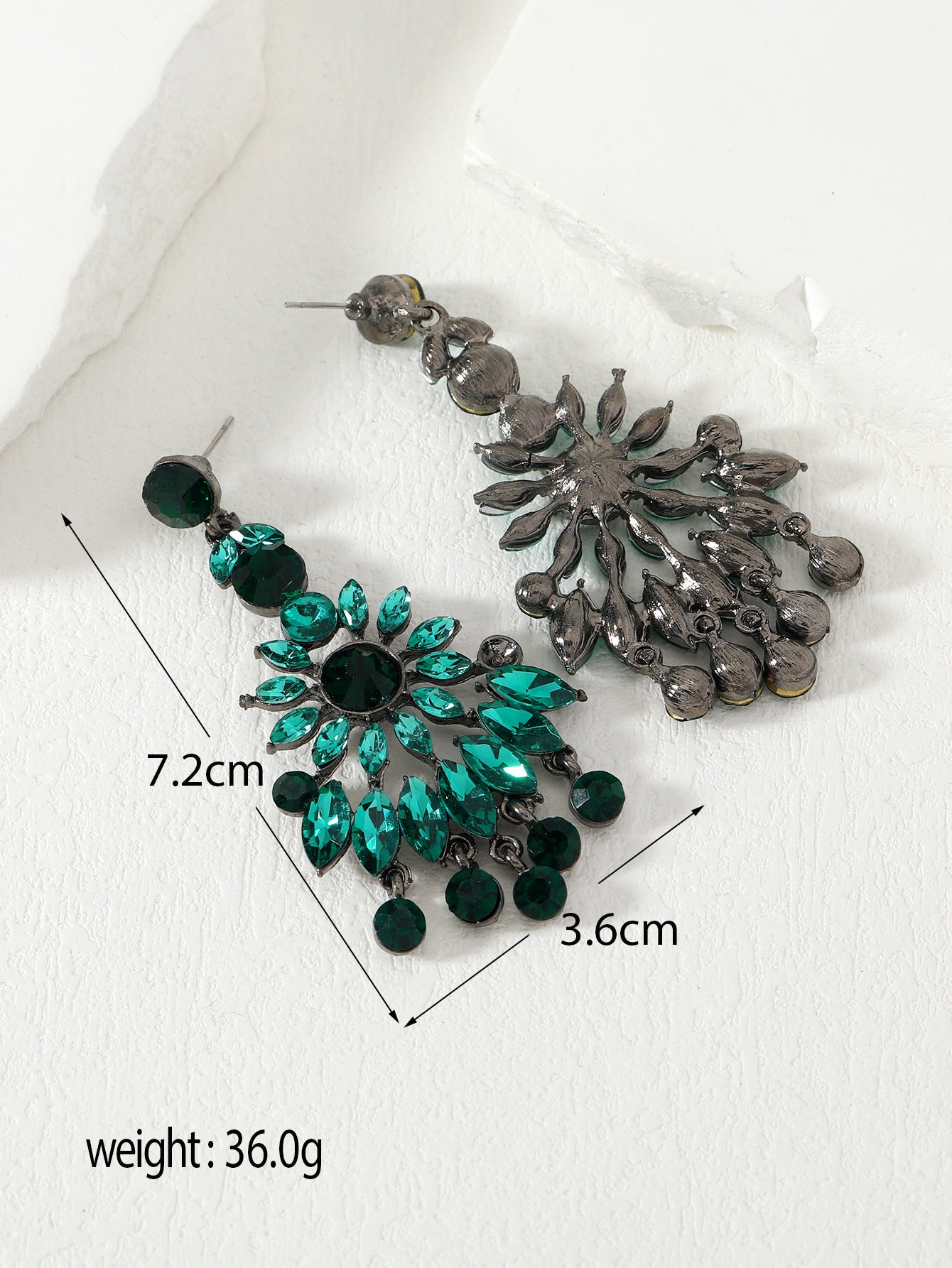 Wholesale Gemstone Series Geometric Square Drop Crystal Earrings ACC-ES-Qunq002