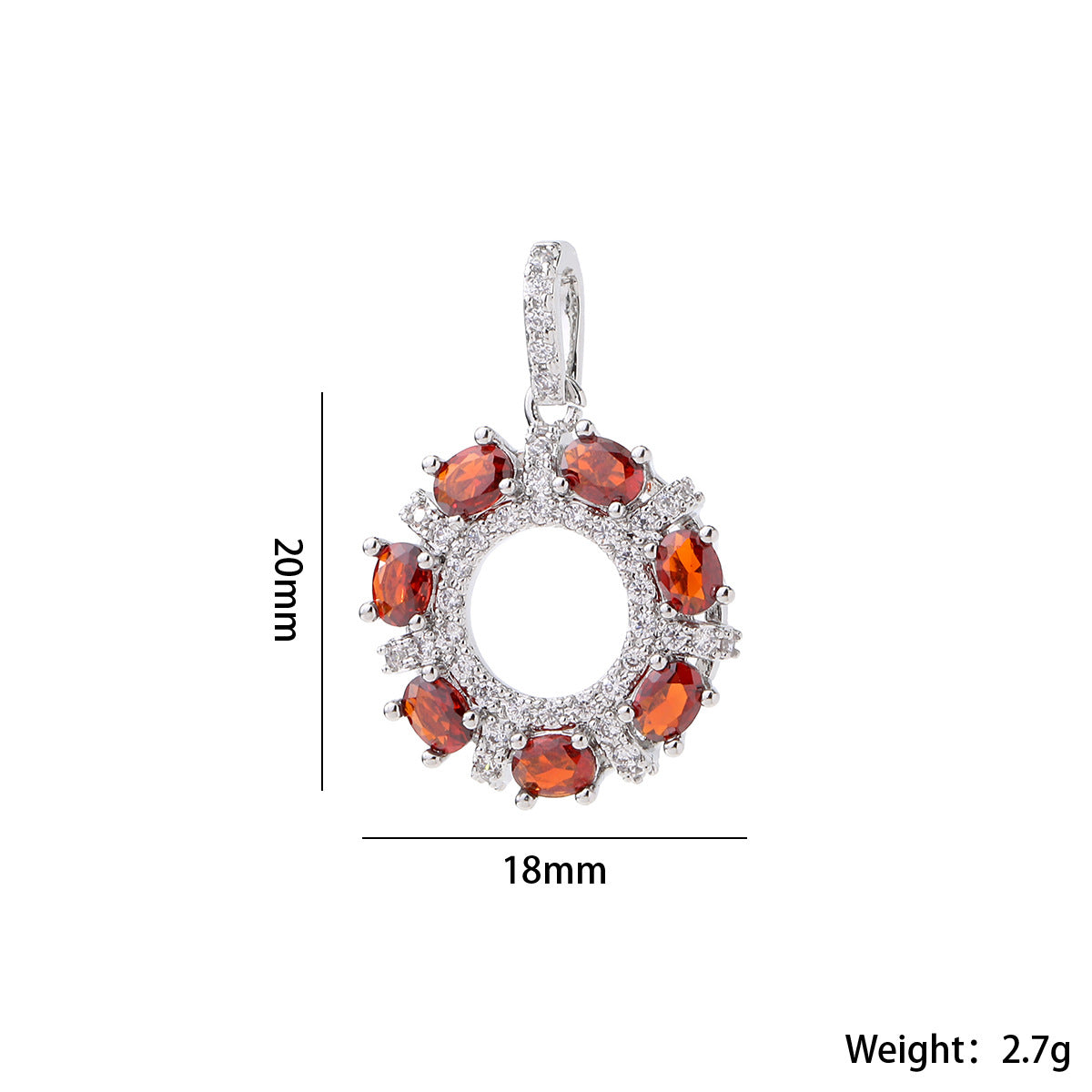 Wholesale Gold Plated Brass Zircon Pendant Snowflake Necklace Charm Elegant Round DIY Jewelry Accessory For Women Casual Boutique Resale