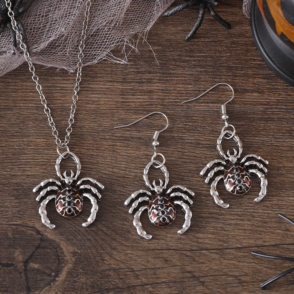 Wholesale Electroplated Zinc Alloy Gothic   Jewelry Set Retro Animal Earrings Necklace Party Wear Gift