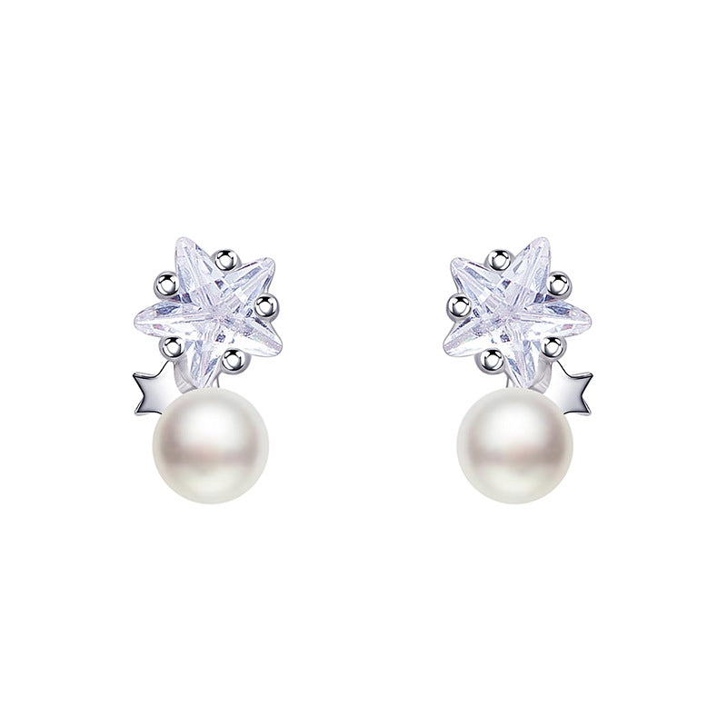 Wholesale Pearl Star Light Luxury Earrings