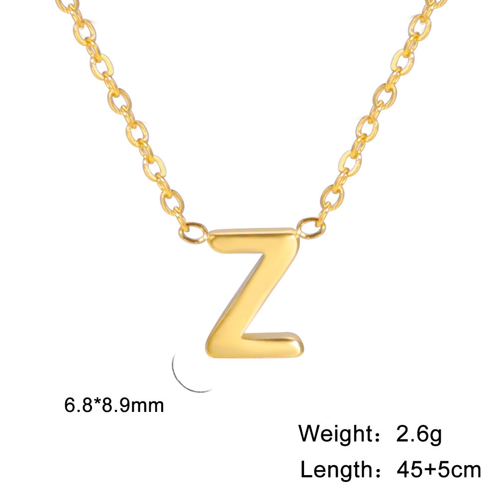 Wholesale Letter Gold 18k Real Gold Electroplated Stainless Steel Necklace