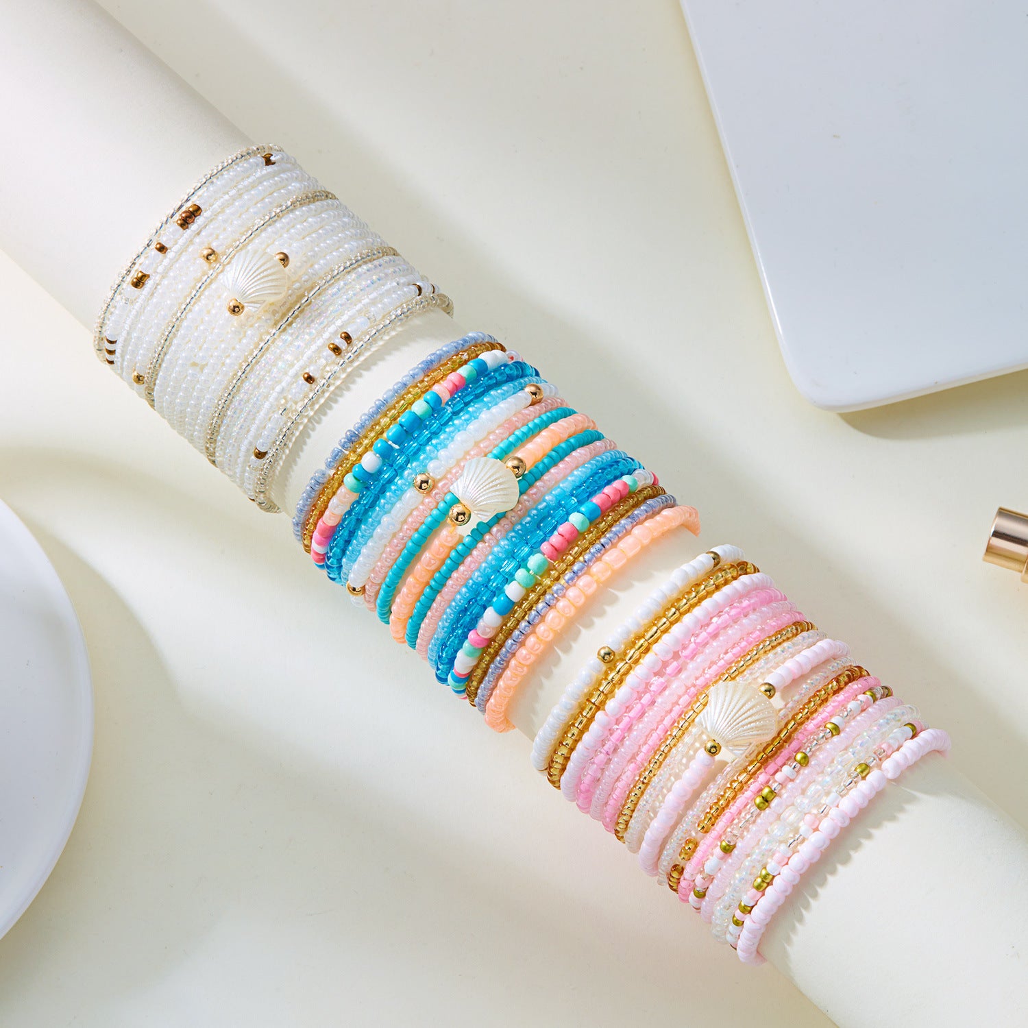 Wholesale  Rice Bead  Multi-layer Stacked Wear Bracelet