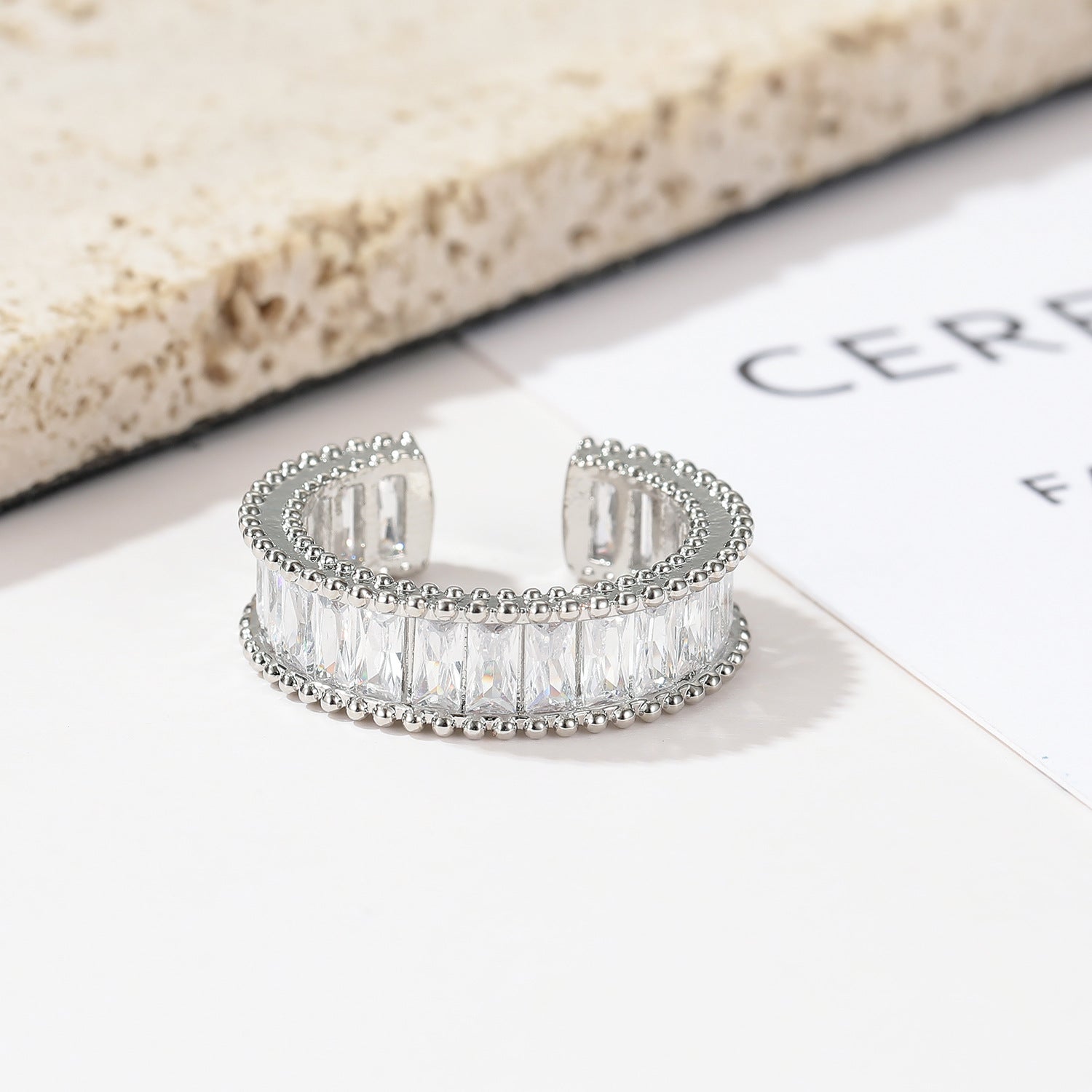 Wholesale All-match Finger Ring Square Group Full Diamond Sugar Ring