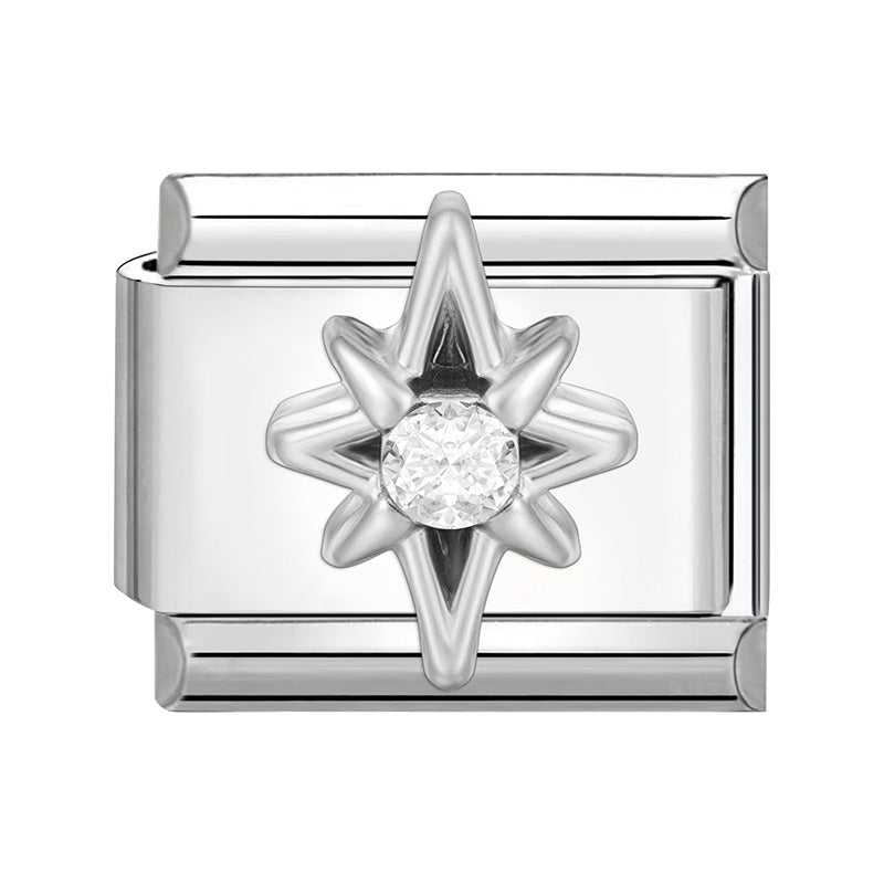 Wholesale Italian Charm Bracelet 9mm DIY Splicing Butterfly Patch Stainless Steel Composable Bracelet