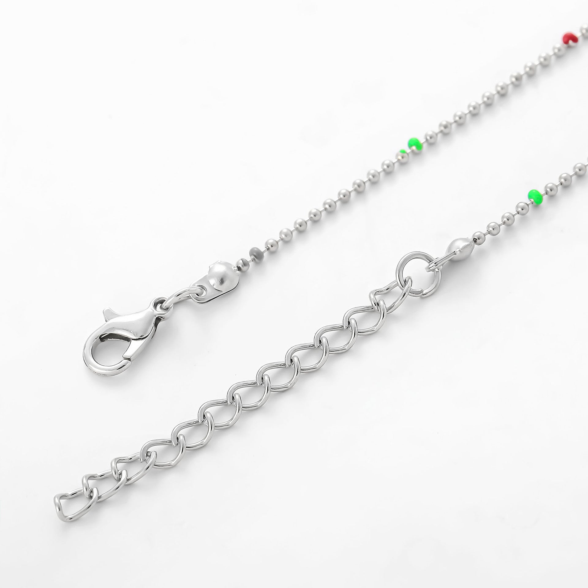 Wholesale colorful beaded star point diamond hollow pendant necklace